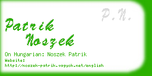 patrik noszek business card